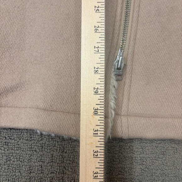 Aritzia Wilfred Free Jacket Womens Medium Beige Virgin Wool Shearling Motto Cozy - Picture 6 of 16